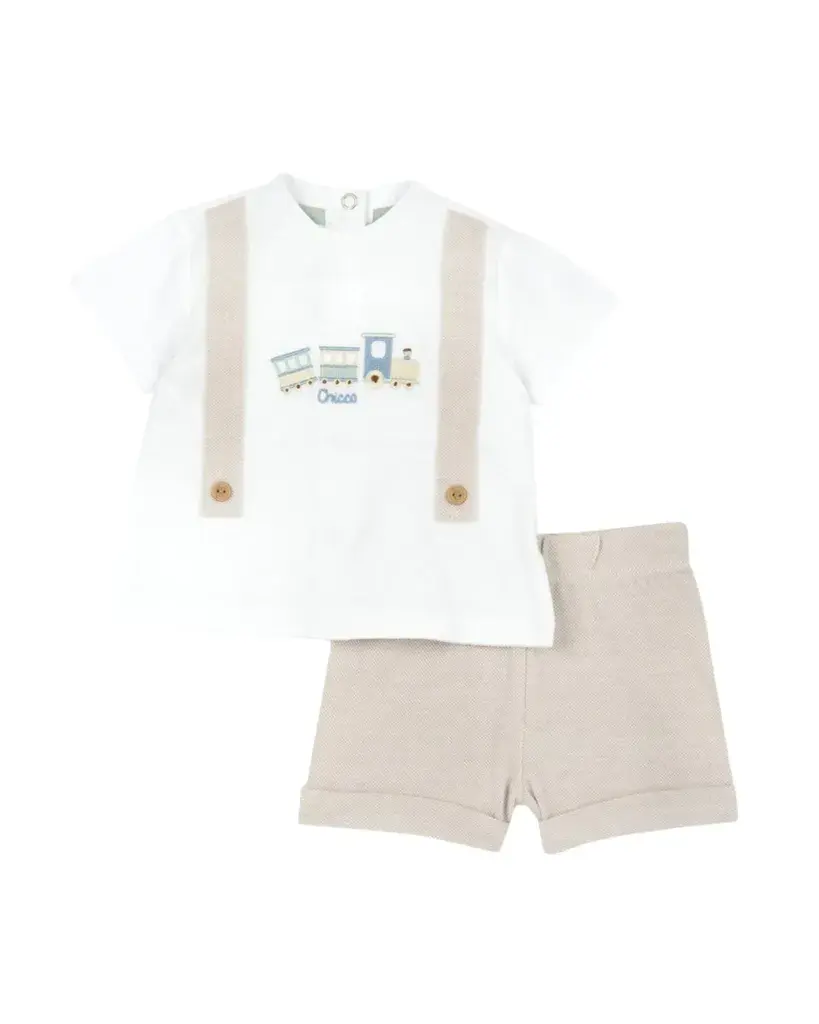 Chicco Set za bebe Train Captain, Bijelo-bež