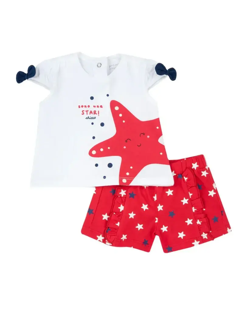 Chicco Set za bebe Star, Crveno-bijeli