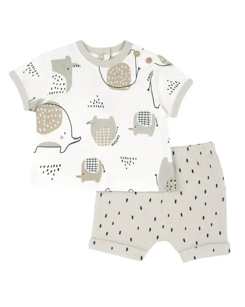 Chicco Set za bebe Safari, Bijelo-sivi