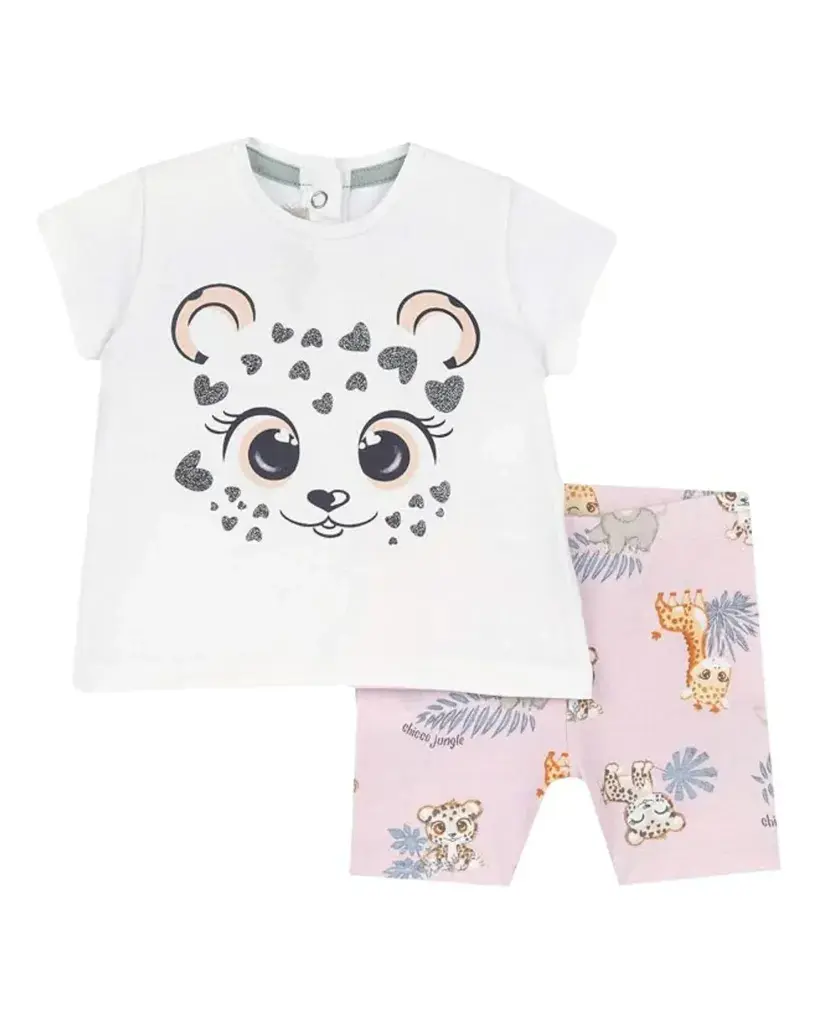 Chicco Set za bebe Baby Leopard, Bijelo-rozi