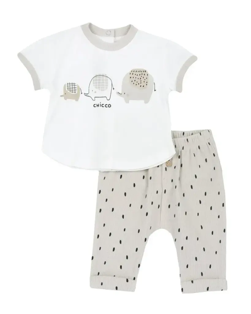 Chicco Set za bebe Safari Friends, Bijelo-sivi