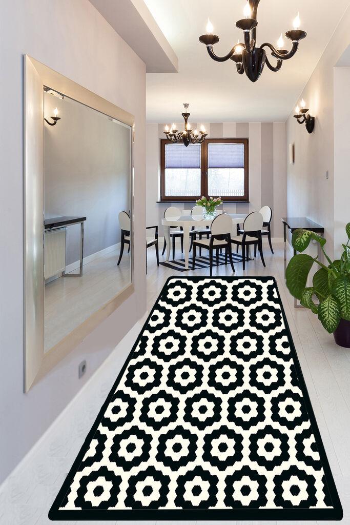 Conceptum Hypnose tepih Galanthus, 80x300cm, crno-bijeli