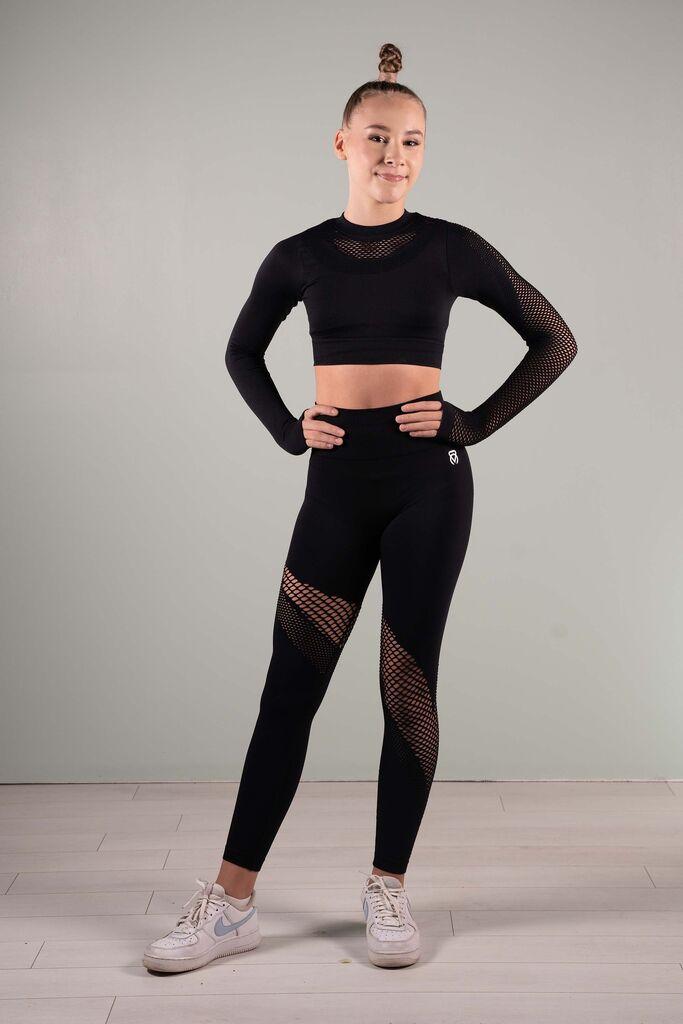 Speed Active Set za djevojčice, Majica i helanke Dynamic Diva, Crni