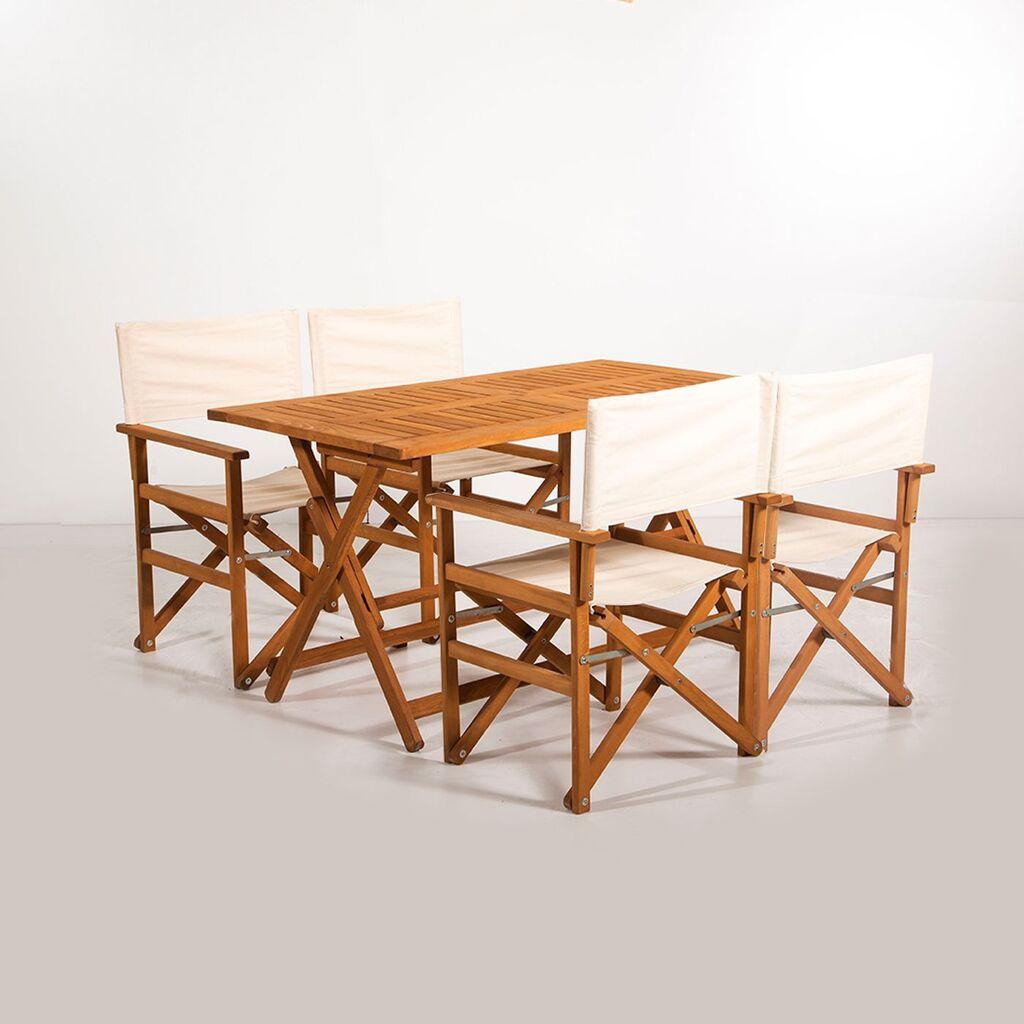 Hanah Home Vrtni set stola i 4 stolice MYR01, krem