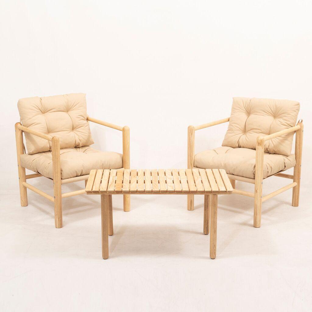 Hanah Home Garden set stol i 2 stolice MYG02, krem