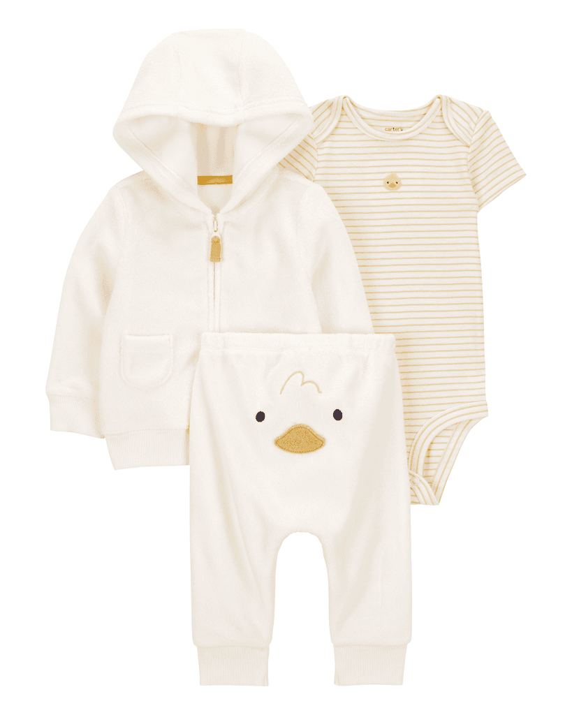 Carters Komplet za bebe, Duks jakna, Bodi i Donji deo, 1S993710, Bež