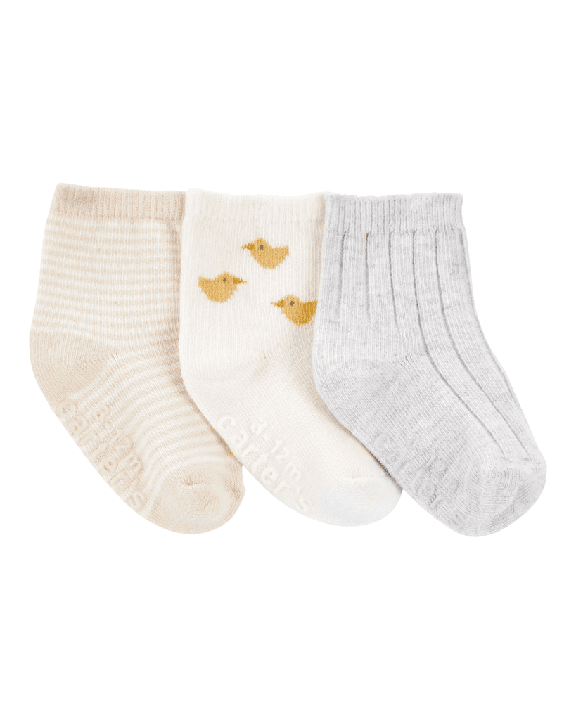 Carters Čarape za bebe, 1T073210, 3 para, Bež