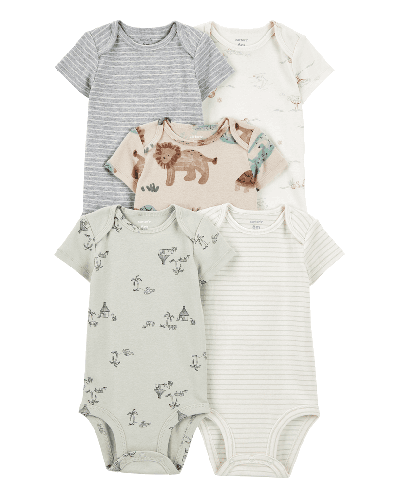 Carters Bodi za bebe kratkog rukava, 1T008610, 5 komada, Šareni