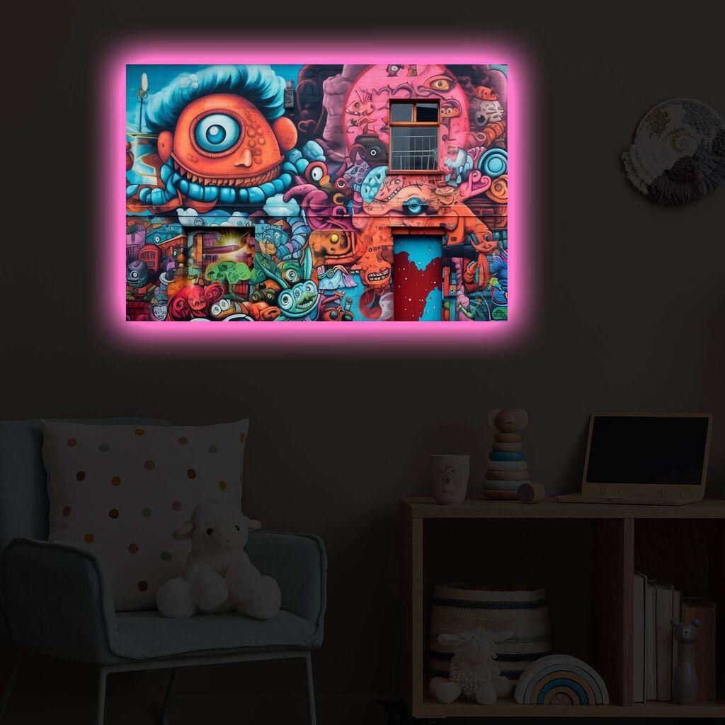 Zidna slika sa LED osvjetljenjem 4570POPARTDACT-009, 45x70 cm