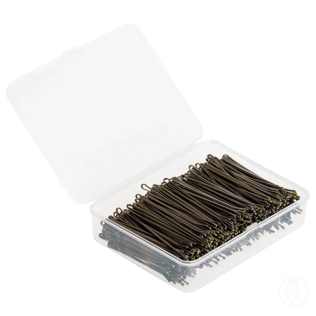 Beauty Design Ravne ukosnice za kosu, 400 Komada, Braon