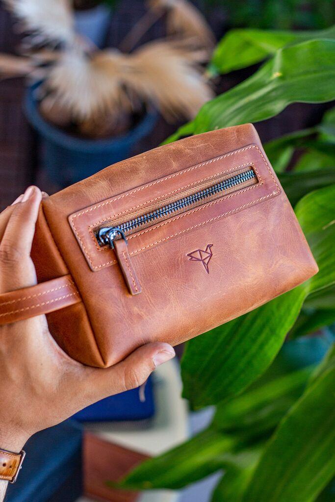 Bagmore muška toaletna torbica Boston Crazy, smeđa