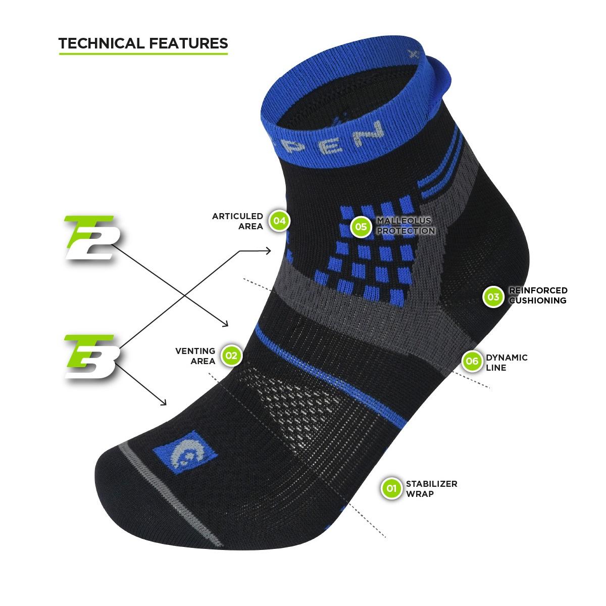 LORPEN Čarape Trail Running Padded Eco, Crne