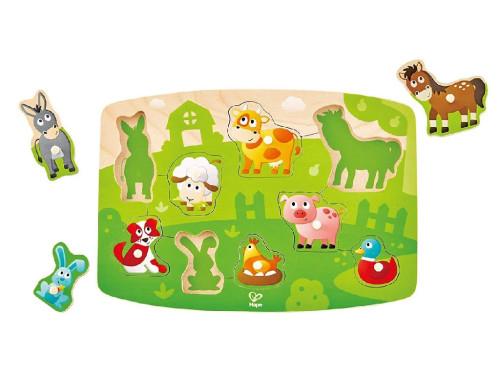 HAPE Drvena slagalica za djecu E1408A, Domaće životinje