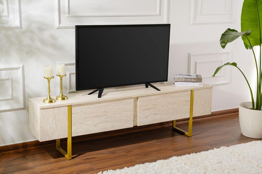 Nordure TV Komoda Serenity, 180x50x29.5cm, Bež-Zlatna