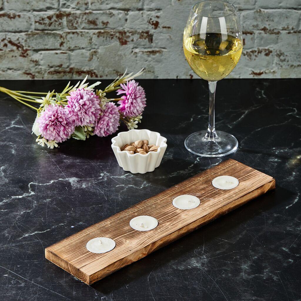 Aberto Design svijećnjak za čajnu svjetiljku N, 35 x 9 cm, smeđa boja