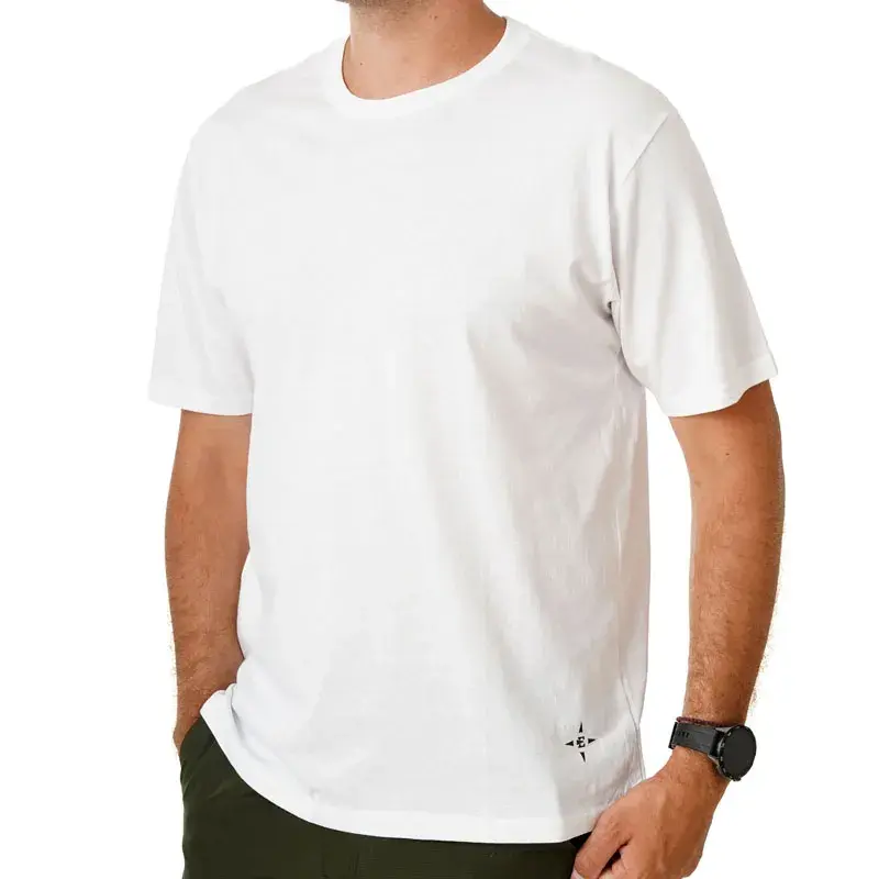 Muška čipkasta majica kratkih rukava s natpisom Eastbound, bijela