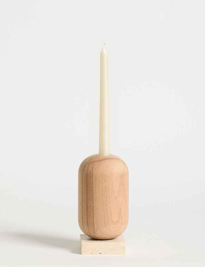 Aberto Design svijećnjak Vasio Mali, 9 x 17,5 x 9 cm, bež