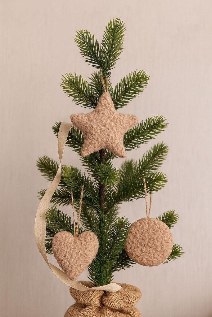 Aberto Design set novogodišnjih ukrasa, 3 dijela, krem ​​boje