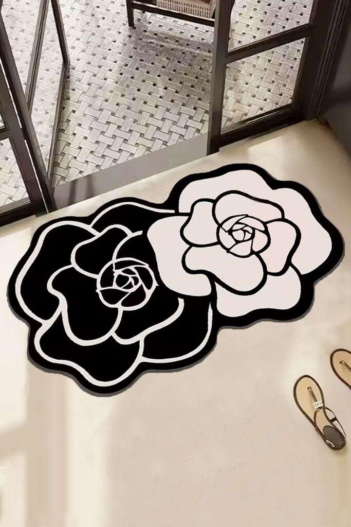 L'essentiel Maison Prostirka za kupatilo Bungari Rose, 60 x 100 cm, Crno-Bijela