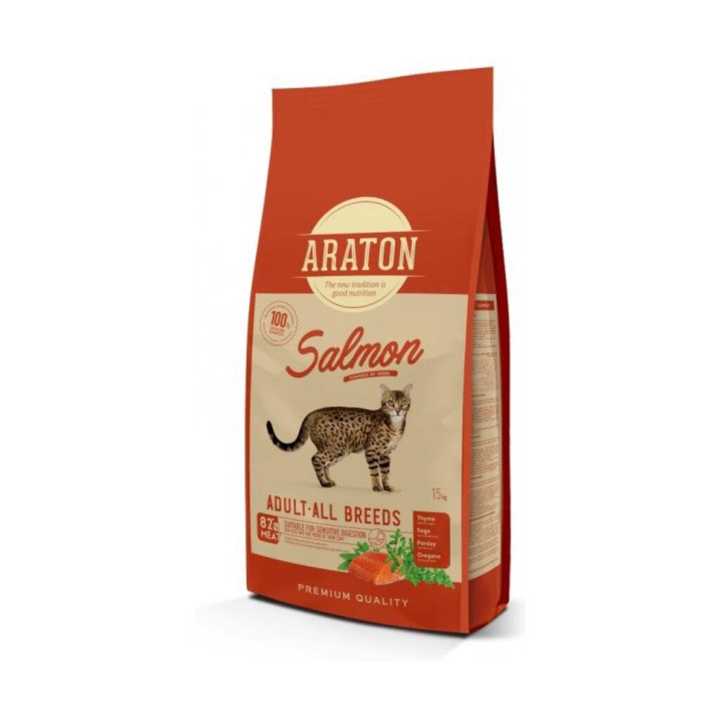 Araton Hrana za mačke za sve rase Cat Adult Losos, 15 kg
