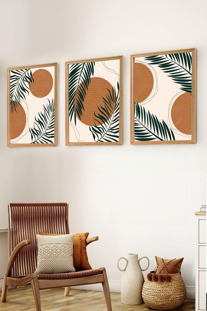 Wallity Set uokvirenih MDF slika Myk3009-1, 3 komada