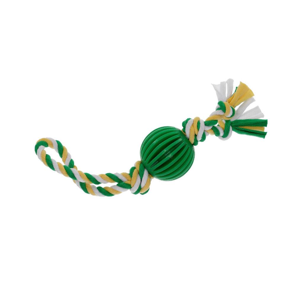 Misoko Latex lopta sa užetom za pse, 30 cm, Žuto-zelena