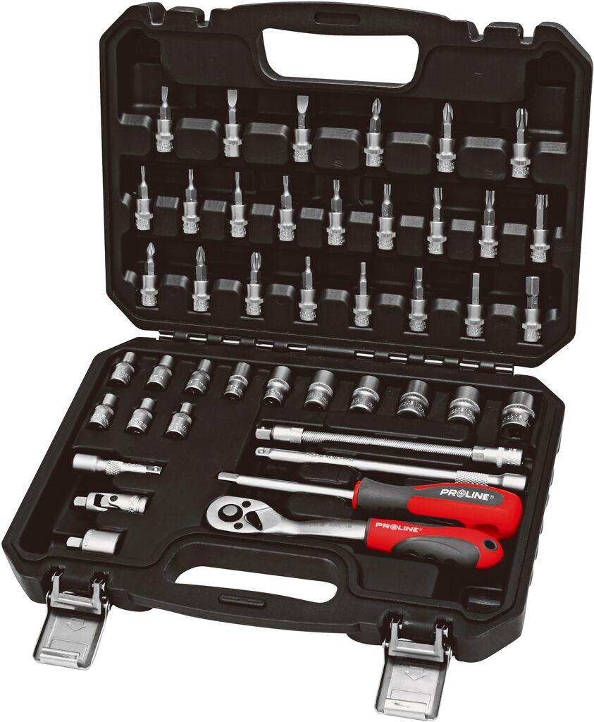 Set nasadnih ključeva sa čegrtaljkom 58843, 4-14 mm, 1/4, 43 komada