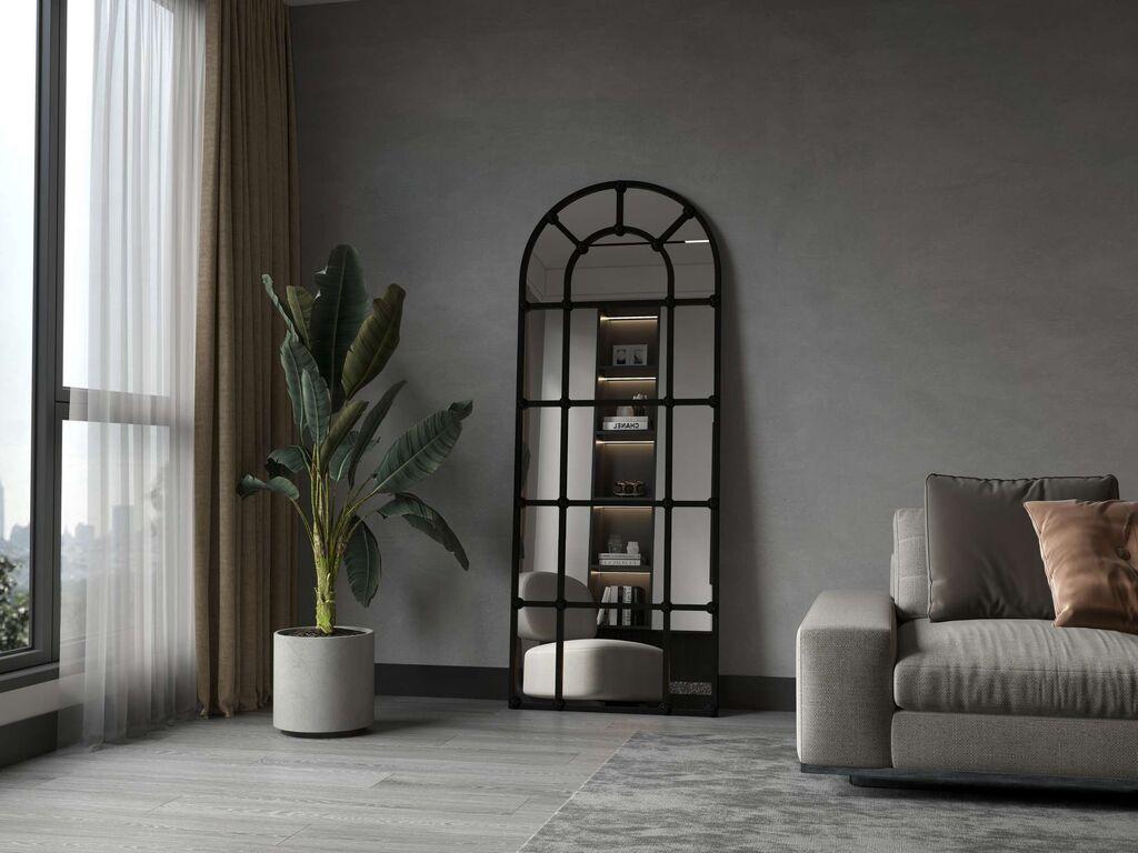 Hanah Home Podno ogledalo Ovalis Dar, 70 cm x 180 cm, Crna