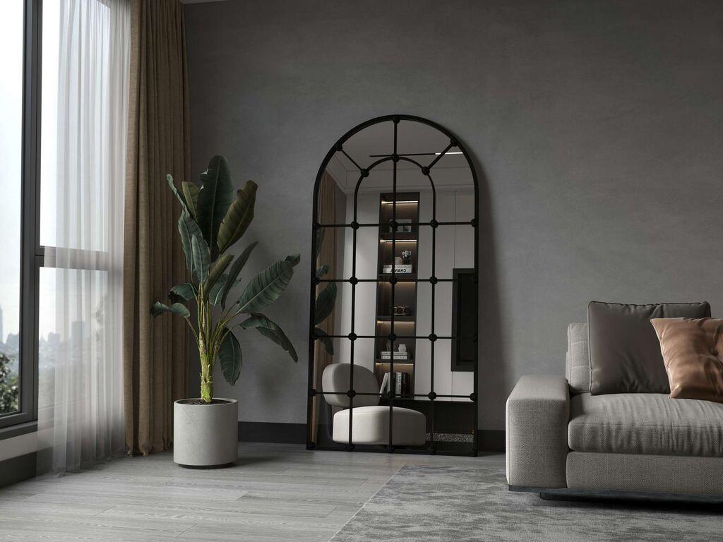 Hanah Home Podno ogledalo Ovalis, 90 cm x 180 cm, Crno