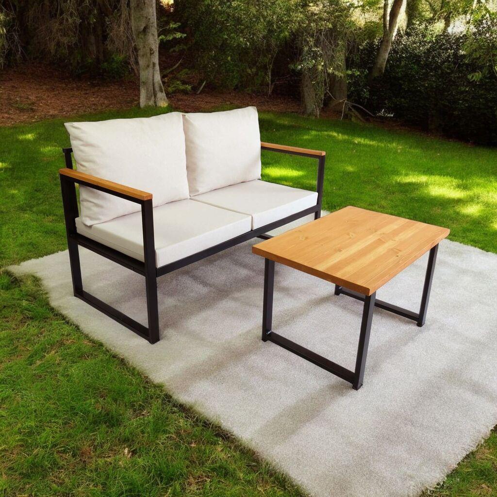 Hanah Home Vrtni set, Dvosjed i stol, Bež