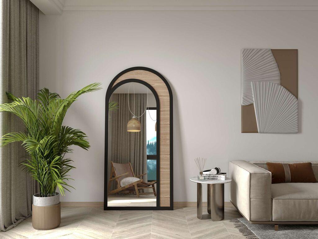 Hanah Home Podno ogledalo Rafza, 80 cm x 170 cm, Crna