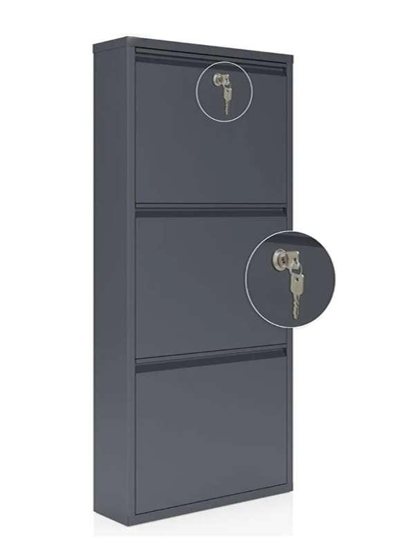 Hanah Home Cipelarnik Primo 3, 50x104x15 cm, Antracit