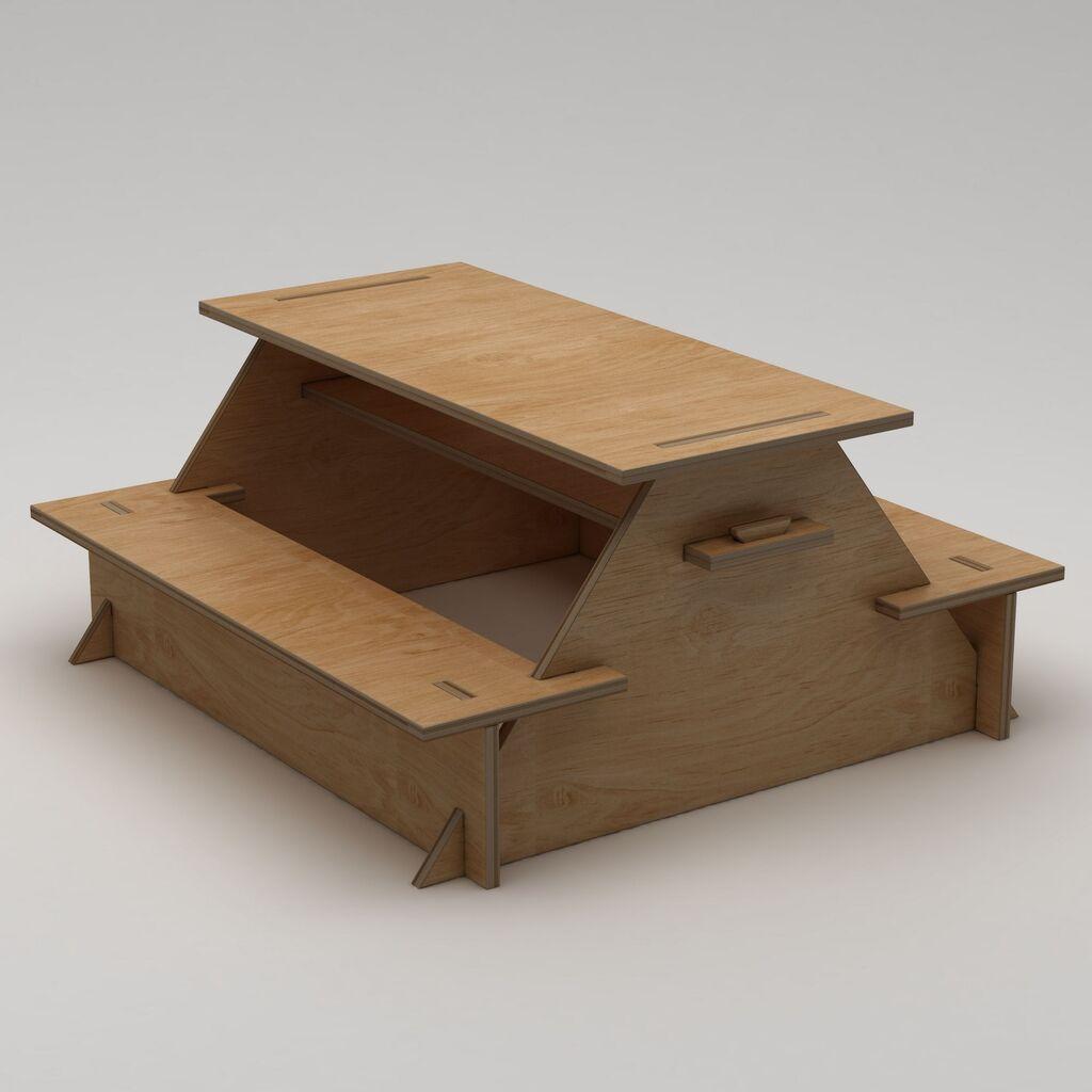 Hanah Home Baštenski sto sa klupama, 160 x 150 x 75 cm