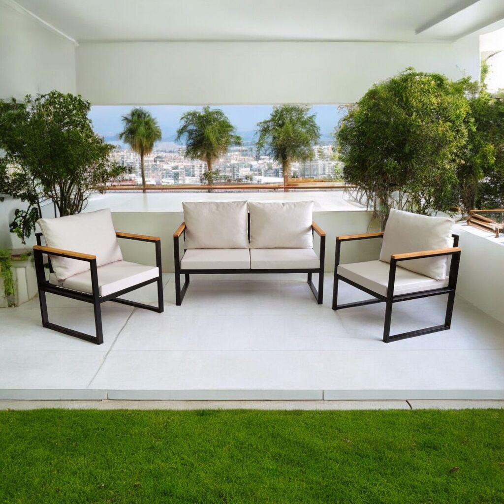 Hanah Home vrtni namještaj, dvosjed i jednosjed, bež