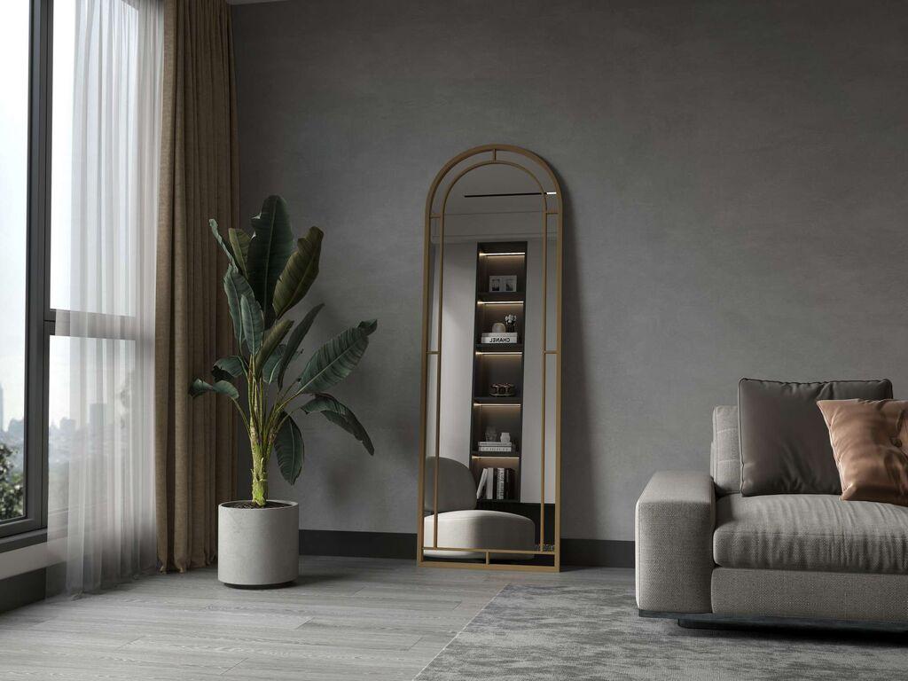 Hanah Home Podno ogledalo Luna, 60 cm x 180 cm, Zlatna boja