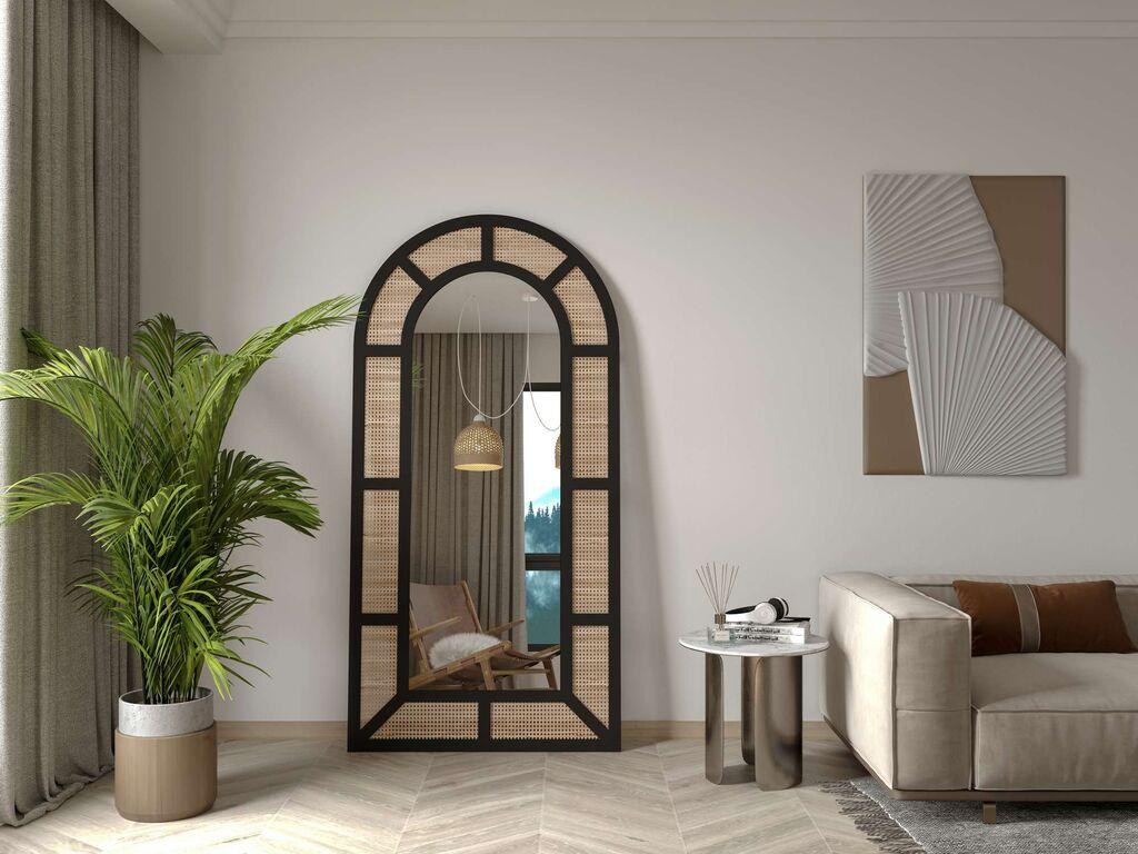 Hanah Home Podno ogledalo Petals, 90 x 180 cm, Crno