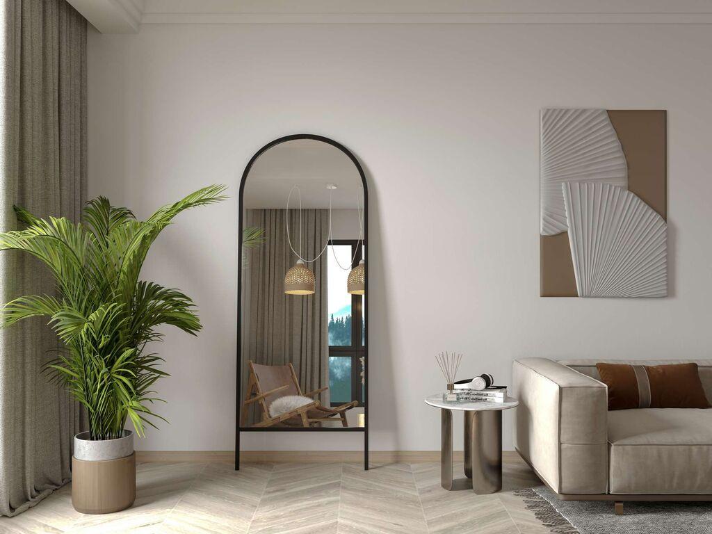 Hanah Home Podno ogledalo Basiko, 70 cm x 180 cm, Crno