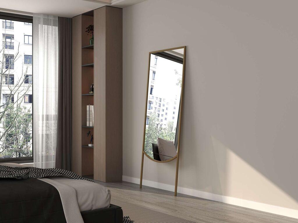 Hanah Home Podno ogledalo Econo, 70 cm x 180 cm, Zlatna boja