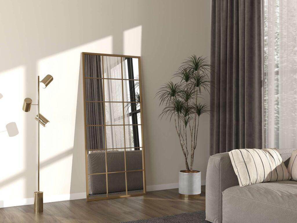 Hanah Home Podno ogledalo Karex, 80 cm x 180 cm, Zlatna boja