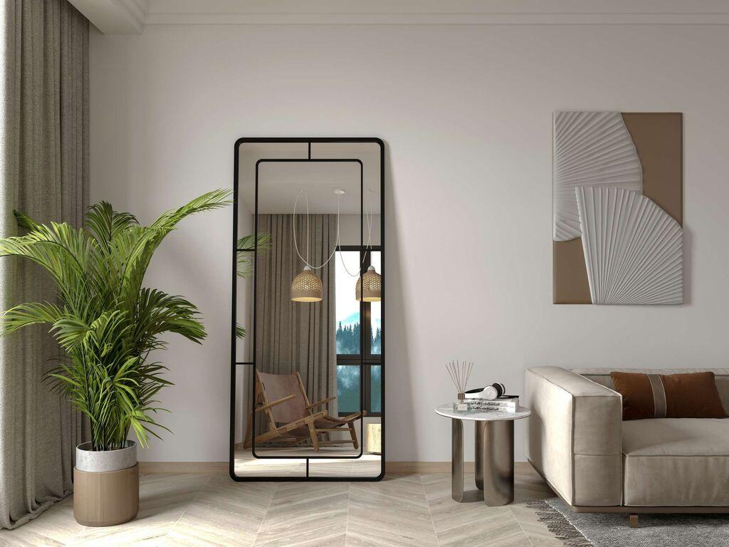 Podno ogledalo Hanah Home Edge, 80 cm x 180 cm, crno