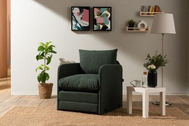 Atelier Del Sofa Fotelja na razvlačenje s 1 sjedištem Saga Single, Zeleni