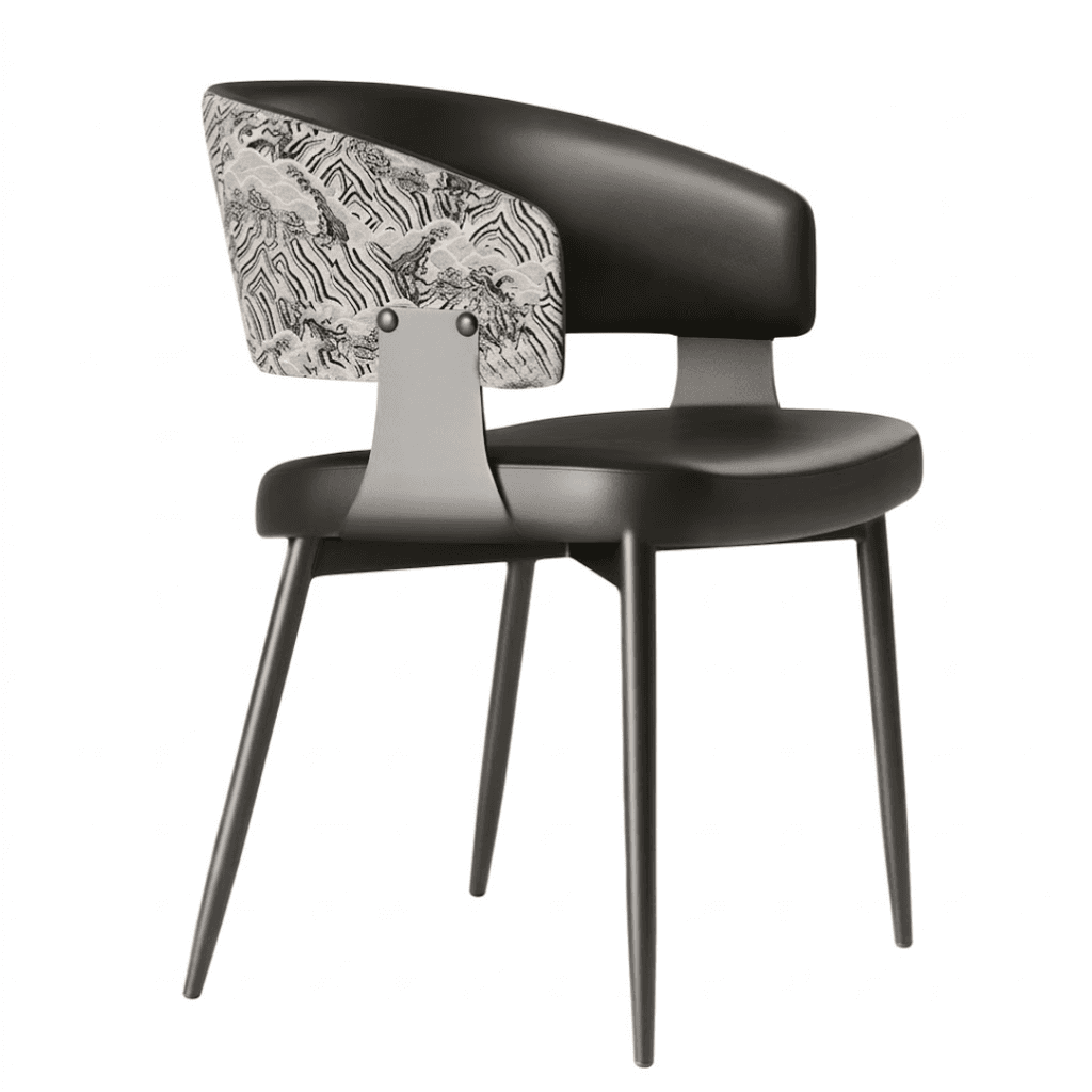 Giga Trpezarijska stolica Arven X075, Bijelo-crna