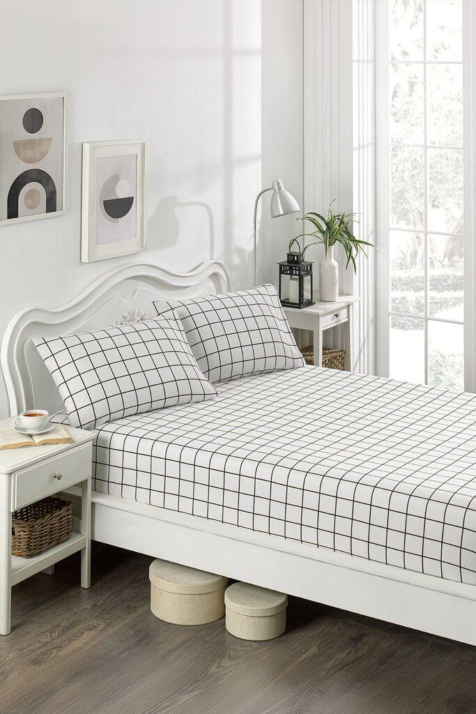 L'essentiel Maison Set od plahte i 2 jastučnice Artus, 160x200 cm, Bijelo-crna