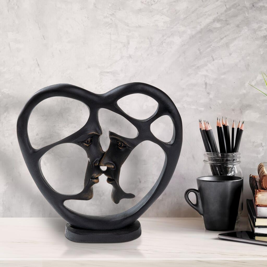 Aberto Design Dekorativna figura Ljubav v2, 25 x 10 x 26 cm, Crna