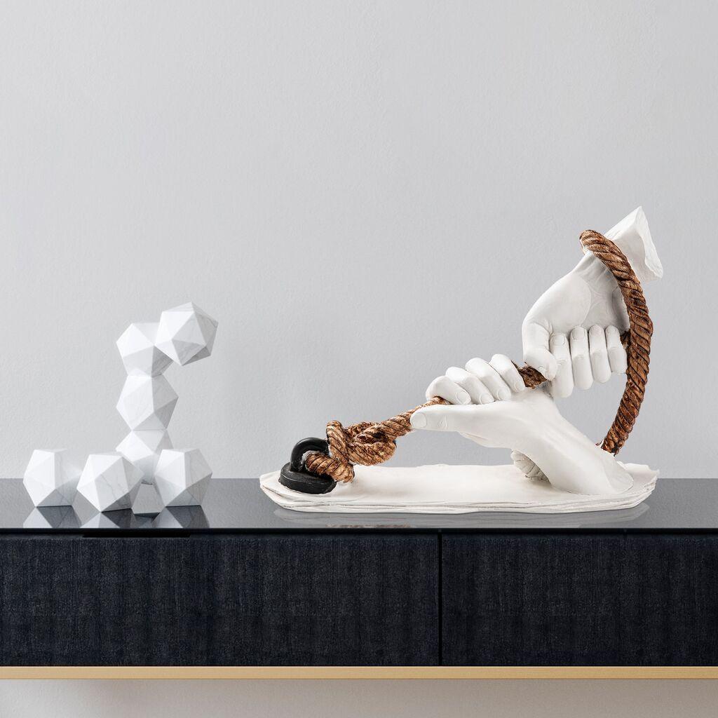 Aberto Design Skulptura Jedinstvo Snage Dekorativna Figura, Bijela