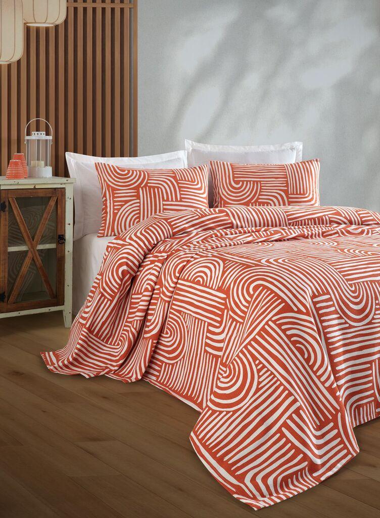 L'essentiel Maison set posteljine Line Art, 160x230 cm, crvena