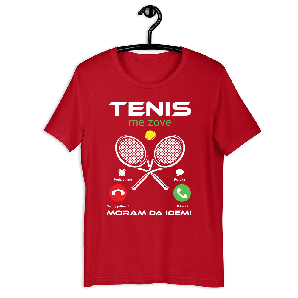 Goatees Muška majica Tenis me zove - moram ići, Crvena