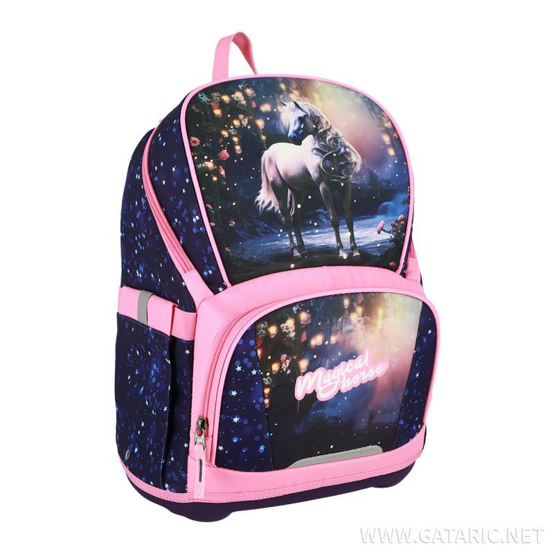 Air Light Torba anatomska za djevojčice Magic Horse 410676, 40 cm, Plavo-roze