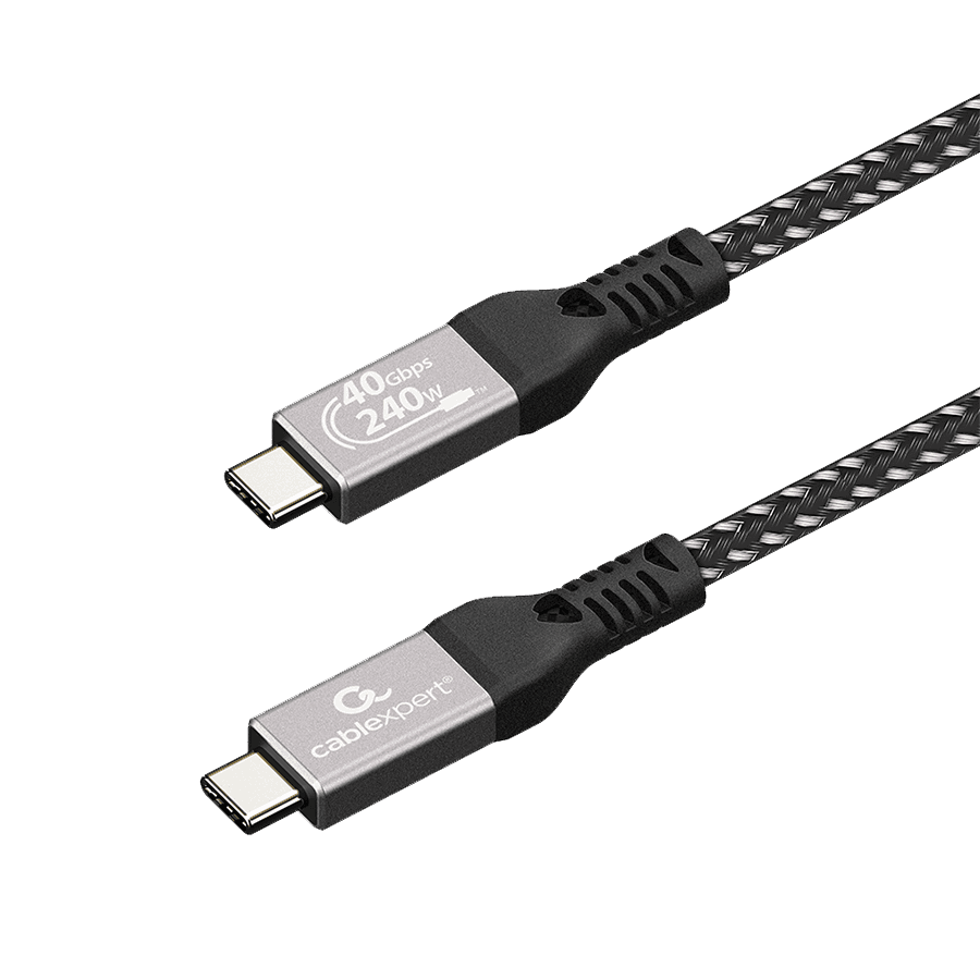 GEMBIRD USB USB4 Gen 3x2 kabl 240W, 40 Gbps Type-C to Type-C  Power Delivery (PD) charging & data cable, 1.5 m CCBP-USB4-CMCM240-1.5M, Roza