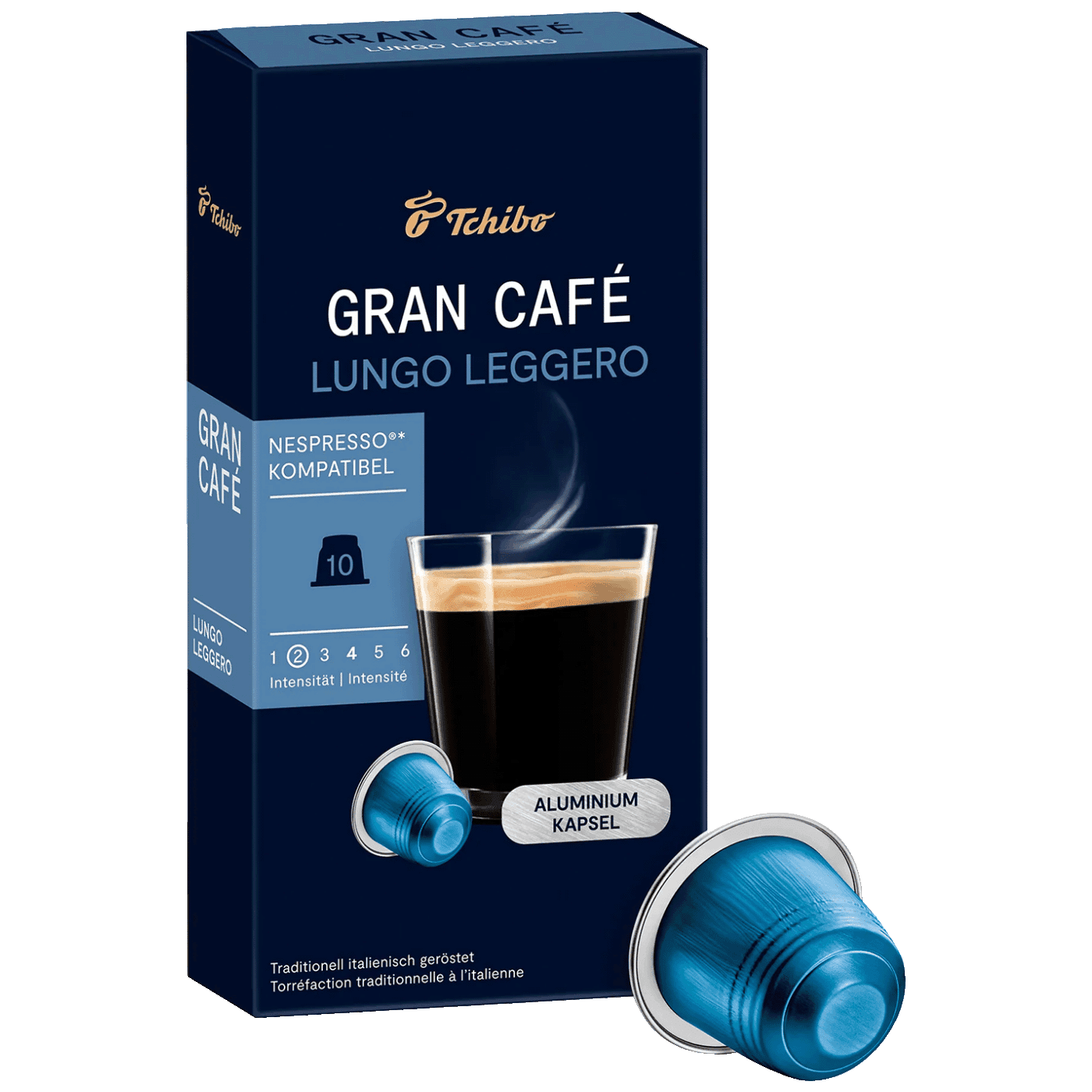 Tchibo Kapsule Gran Café Lungo Leggero za Nespresso aparate 10/1, Plave